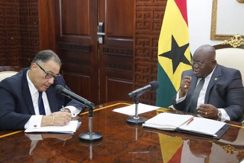 World Bank Vice President for Africa, Dr. Hafez Ghanem and President Nana Addo Dankwa Akufo-Addo