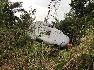 The helicopter crash-landed in a bush near the Bonsokrom community