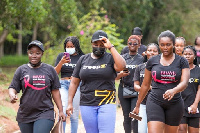 The walkathon was led by Tracy Owusu Addo from the Legon Botanical gardens, through the UG campus