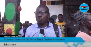 Salim Salim is Gt. Accra Assistant Secretary of the Scrap Dealers Association