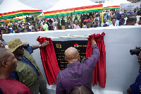 Francis Asenso-Boakye joins Akufo-Addo for the unveiling of the plaque