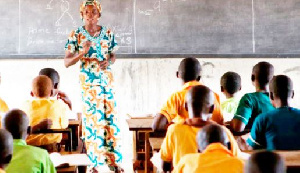 A teacher with her students