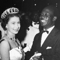 Queen Elizabeth with Dr Kwame Nkrumah during her 1st visit to Ghana