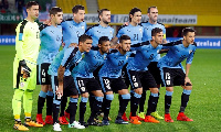 The Uruguayan team lines up for a game