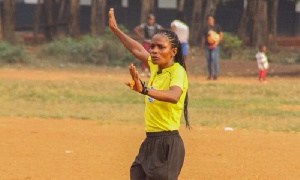 Referee Theresa Bremansu