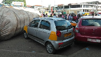 Some the cars hit by the Kia Rio mini truck at Amakom Traffic Light