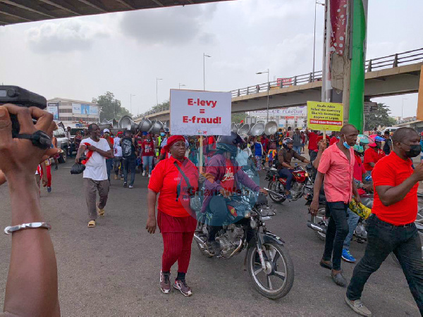 The NDC held a protest against E-Levy on Thursday