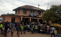 Residents massed up at the police station