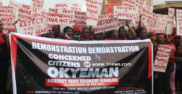 The Concerned Citizens of Okyeman demonstrated against Mahama's 