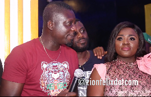 Tracey Boakye (R) and Bill Asamoah at the launch of the restaurant