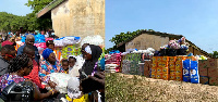 The relief items  included toiletries, bags of rice among many others