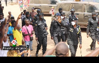 The IGP waves to some of the people of Wurupong