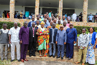 Hon. Benito Owusu-Bi with newly-constituted members of the Volta Regional Lands Council