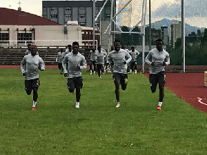 Black Stars in a training session