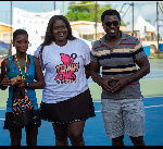 Tracy Ampah with Ruweida Lamptey and another official