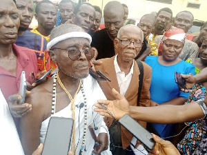 An elder of the Dangmebiawer Clan in Ada in the Greater Accra Region, Rex Daniel Wusa