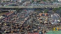 Current state of Odawna Market after the fire incident