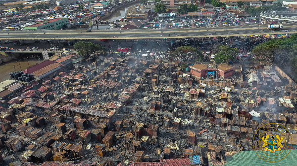 Current state of Odawna Market after the fire incident