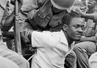 Congolese politician Patrice Lumumba after he was captured by soldiers