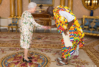 Papa Owusu-Ankomah, Ghana's High Commissioner to the United Kingdom with Queen Elizabeth