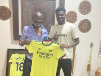 Gabby Otchere-Darko with Thomas Partey