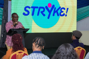 Mr. Ivan Quashigah, Director and Producer of Stryke speaking at the mefia launch