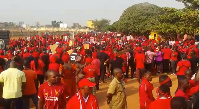 The demonstration is underway in Accra