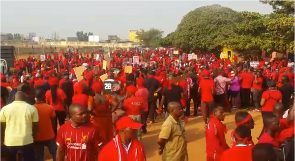 The demonstration is underway in Accra