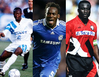 L-R Abedi Pele, Michael Essien and Tony Yeboah