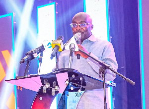 Dr. Mahamudu Bawumia speaking at the launch of a local streaming platform, GMX in Accra