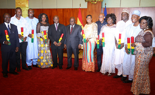 President Akufo-Addo with his ministers at the Jubilee House