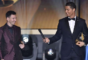 Football icons Messi and Ronaldo