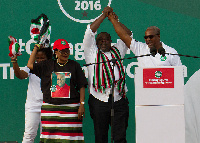 President John Dramani Mahama on stage with others