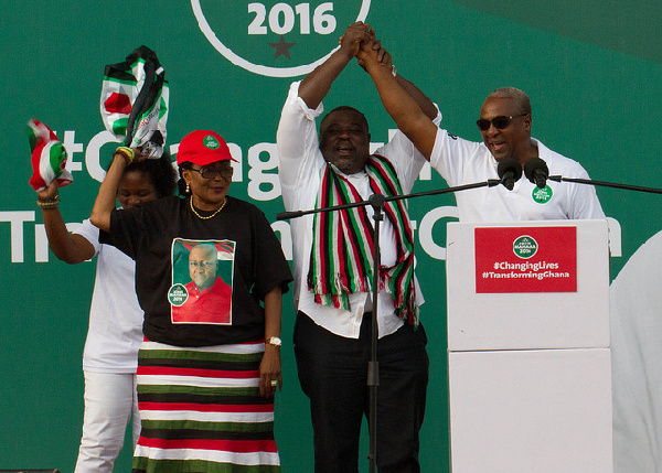 President John Dramani Mahama on stage with others