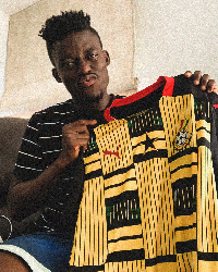 Baba Iddrisu with the new Black Stars jersey