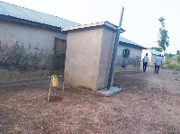 A toilet facility constructed in one of the communities