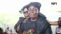 Wife of the late Nana Ampadu's wife crying unconsolably