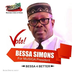 MUSIGA presidential hopeful Bessa Simons with Larry Bozzlz