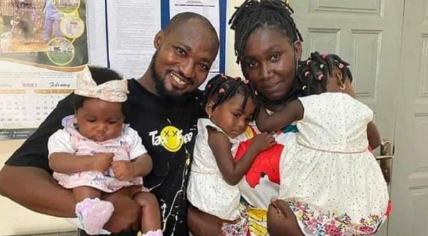 Funny Face with his wife and daughters