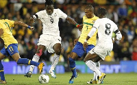 Former Black Stars midfielder, Derek Boateng in action against Brazil in 2011