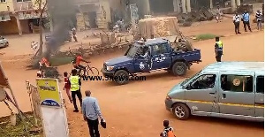 A police car spotted at where the incident took place