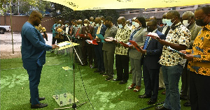 Asenso-Aboakye swearing-in members of the committees