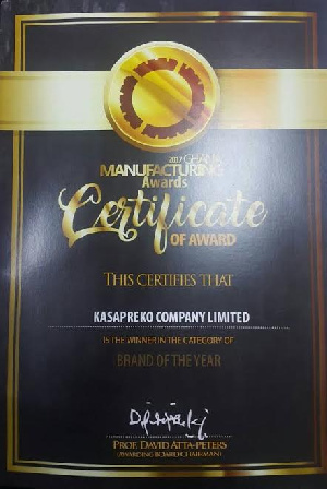 Kasapreko was adjudged the Brand of the Year