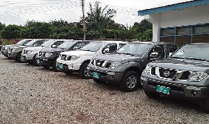 Government vehicles parked