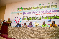 Samira Bawumia speaking at the observance of World Environment Day