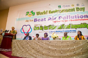 Samira Bawumia speaking at the observance of World Environment Day