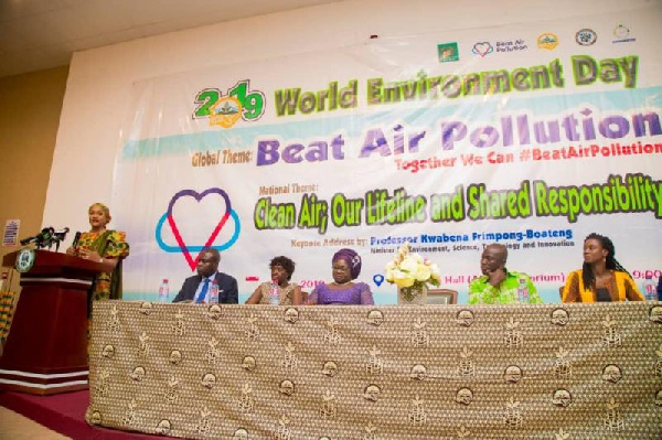 Samira Bawumia speaking at the observance of World Environment Day