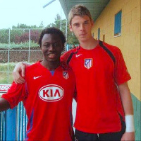 Former Asante Kotoko striker Saddick Adams with Spanish international David De Gea