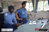 Lt Cdr Priscilla Ami Dzokoto (PAD) with a colleague on a Ghana Navy  Ship