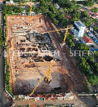 Aerial view of the National Cathedral site